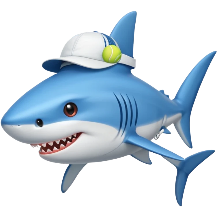 Blue shark with tennis emoji