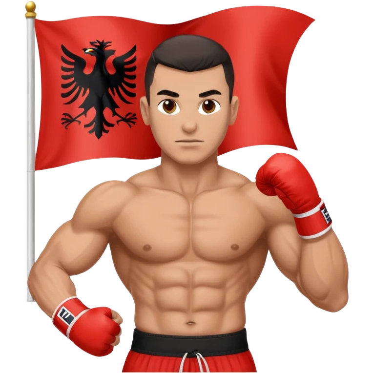 Albanian kick-boxer with flag emoji