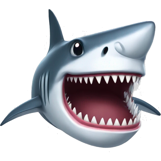 evil shark with a bit of silly emoji