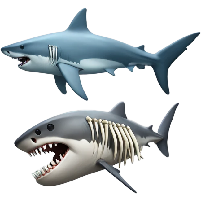 shark with skeleton emoji