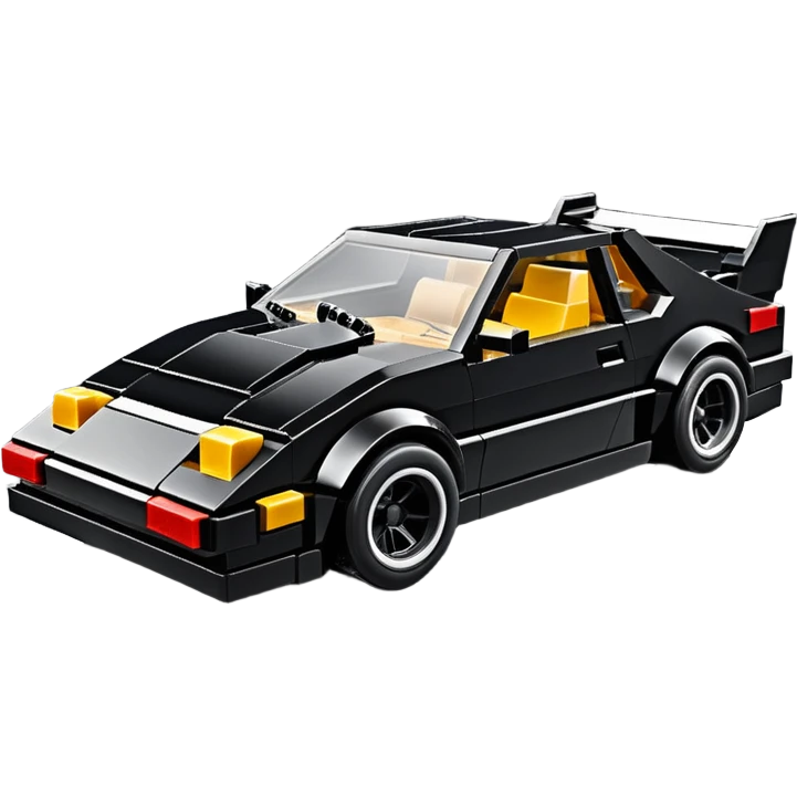  Venom’s aerodynamic opulent dark  futuristic concept loosely based on Toyota 1986 AE86 (flat long straight faceted mechanical body)Lego lightweight stealthy street hot rod drifter  emoji