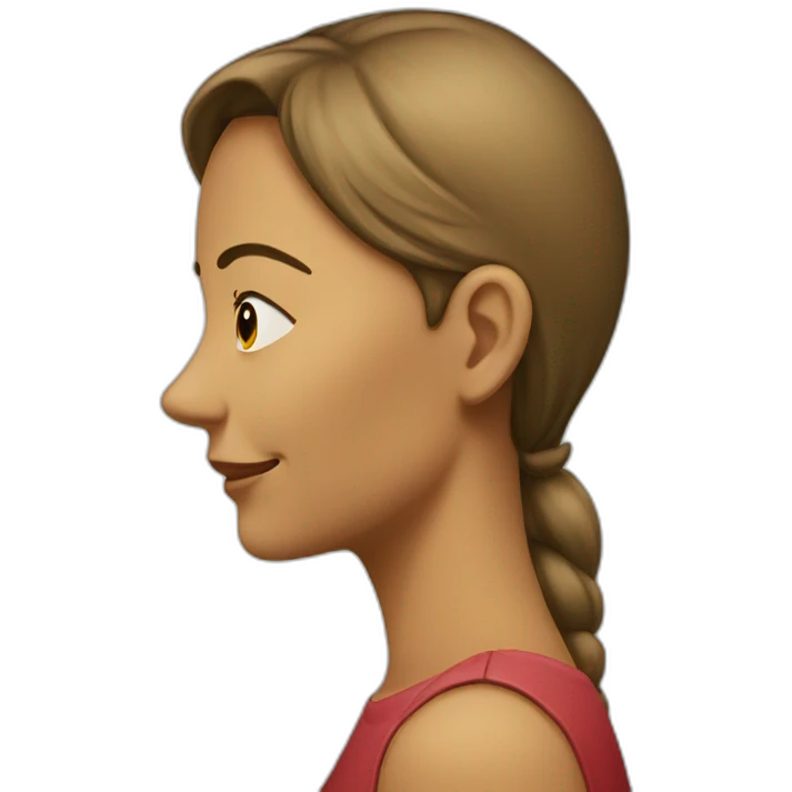 female profile in profile with a hump in the nose emoji