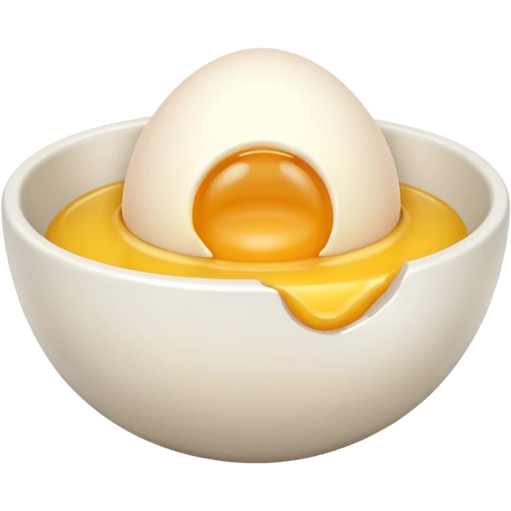 cracked egg in bowl  emoji