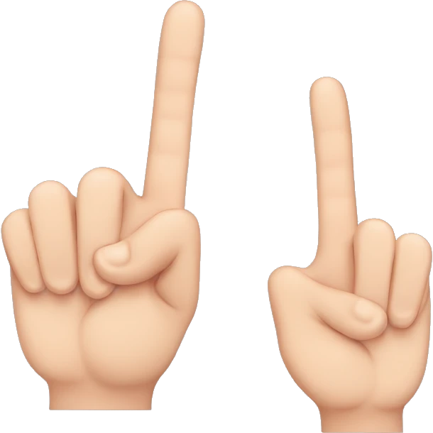 3 fingers up: index finger, middle finger and pinky finger emoji