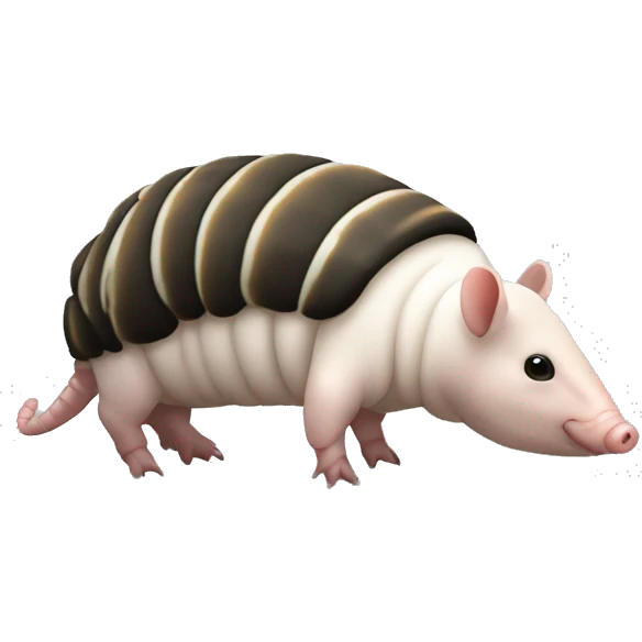 Black and white piebald chubby armadillo pig panda centipede armadillo  emoji