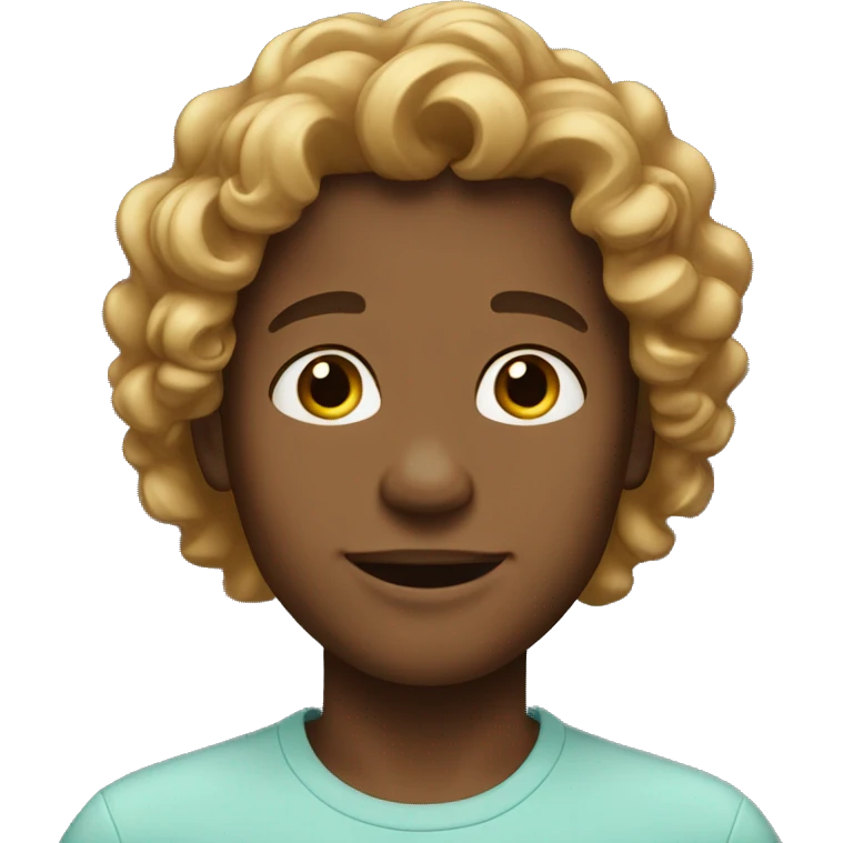 boy with caramel blond loose curls emoji