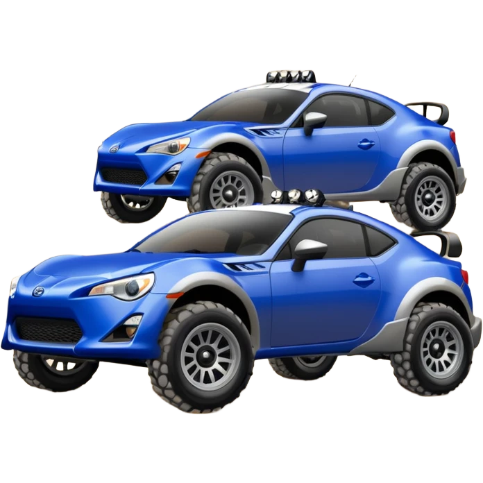 2013 scion fr-s ultramarine off road 4wd monster Baja dessert stadium racer number 86 with large fancy silver wheels  emoji