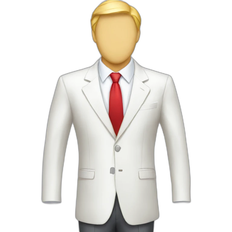 White suit with red tie emoji