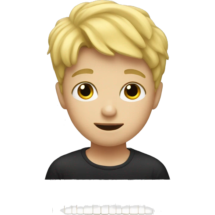 Blonde boy plays piano emoji