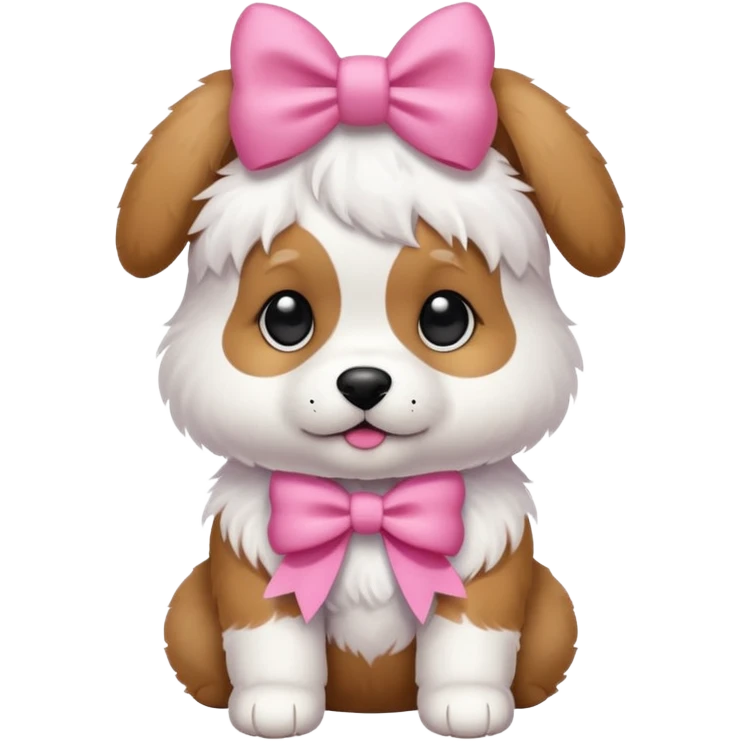 A Puppy with a pink bow on it emoji