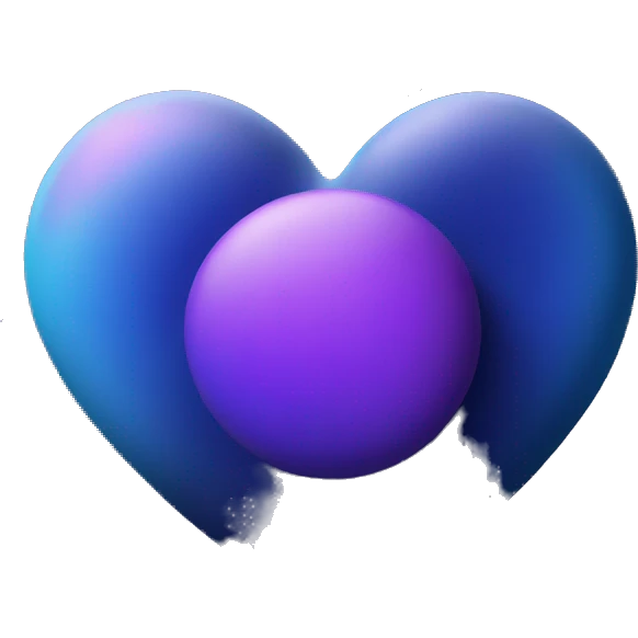 heart shape purple and blue Saturn planet emoji