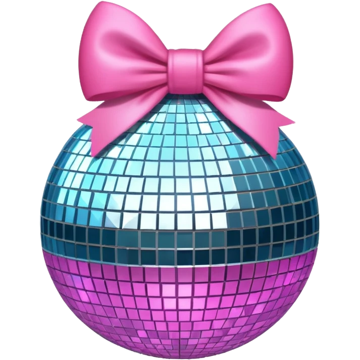 disco ball with pink bow emoji