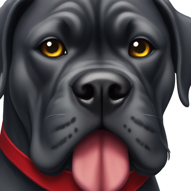  A red-colored Cane Corso dressed as Count Dracula. emoji