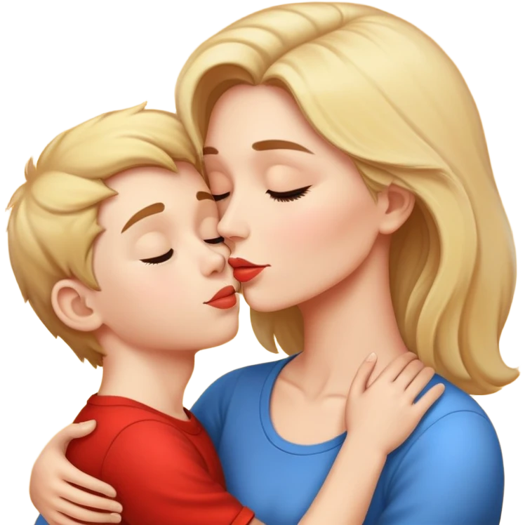 naked Mom and son kissing emoji