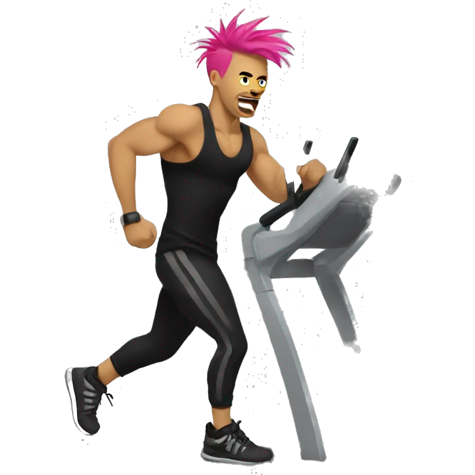 Punk rocker working out at the gym emoji