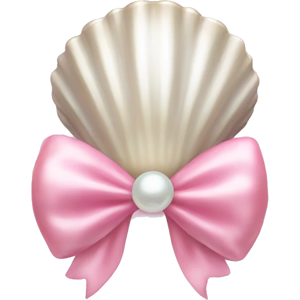 Pearl shell and light pink bow emoji