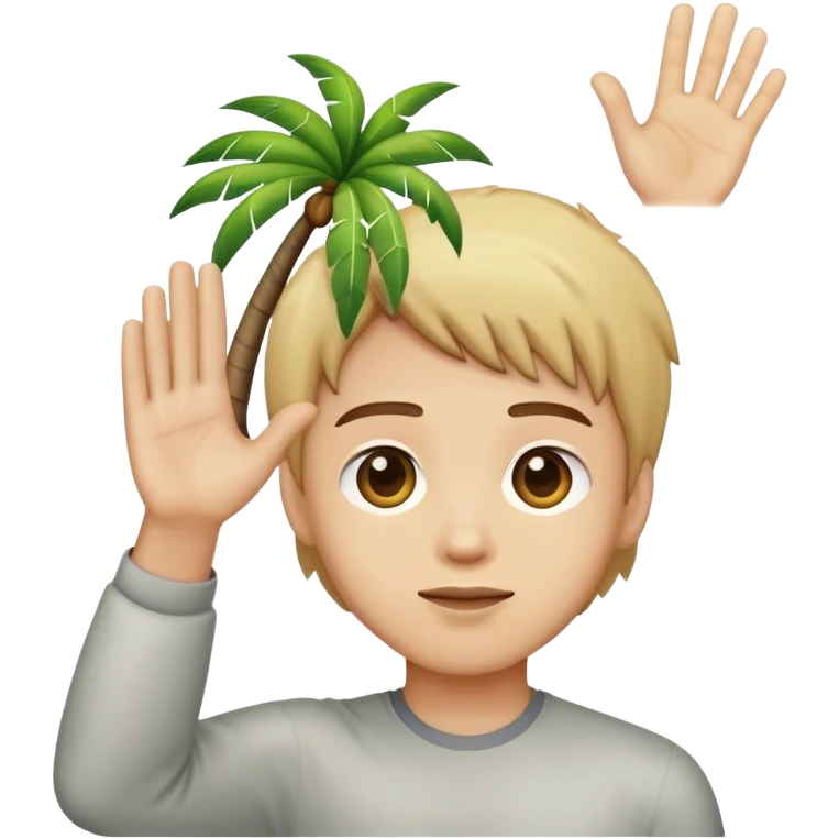 Neutral face with palm held up emoji