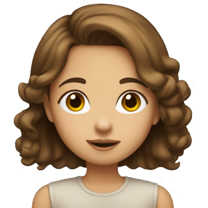 girl with brown  hair sending a kiss emoji