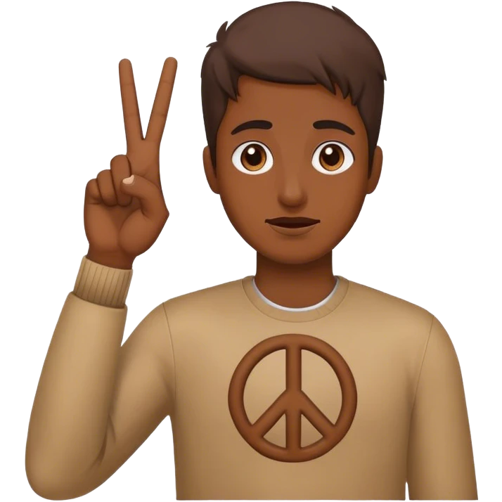 face holding up a peace sign with embarrassment  emoji