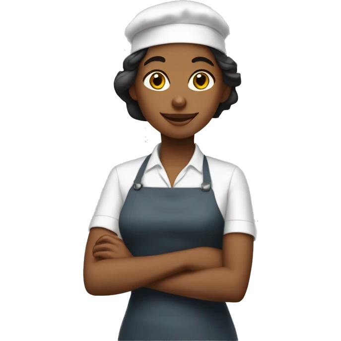 Jeune et belle serveuse emoji
