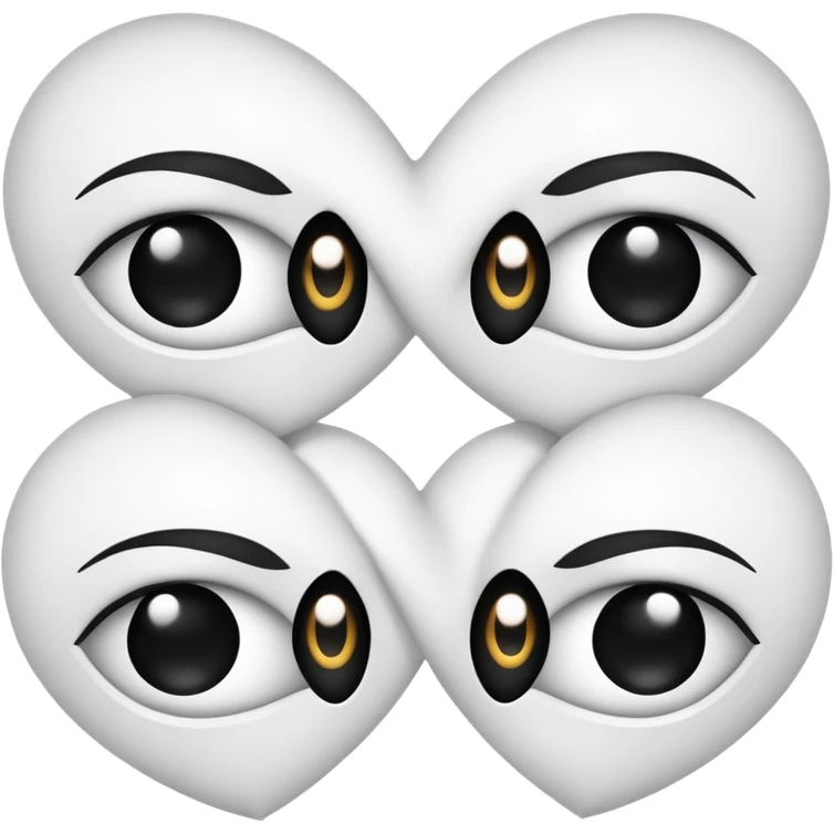 Eyes as hearts emoji but make the hearts black instead of red emoji