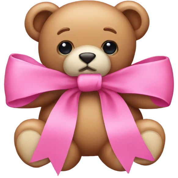 pink bow + teddy bear emoji