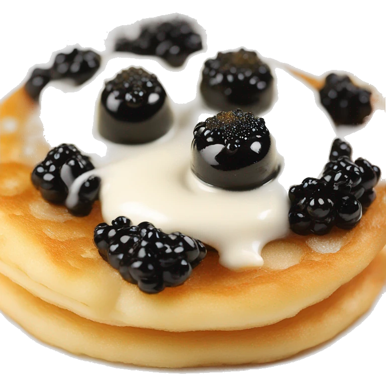 Caviar on blinis with creme fresh emoji