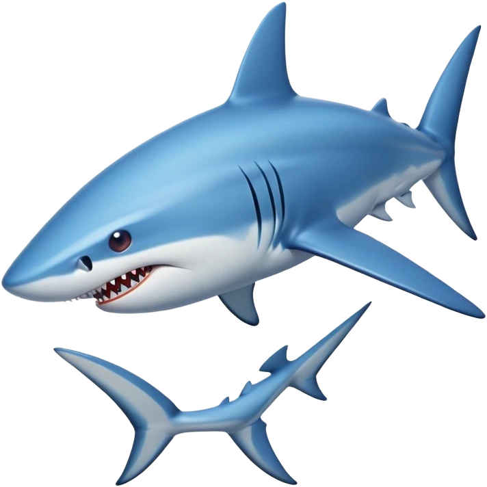 blue shark with sharp teeth emoji