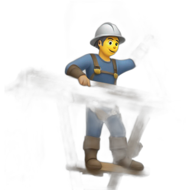 medieval scaffolder at work, on a scaffolding structure emoji