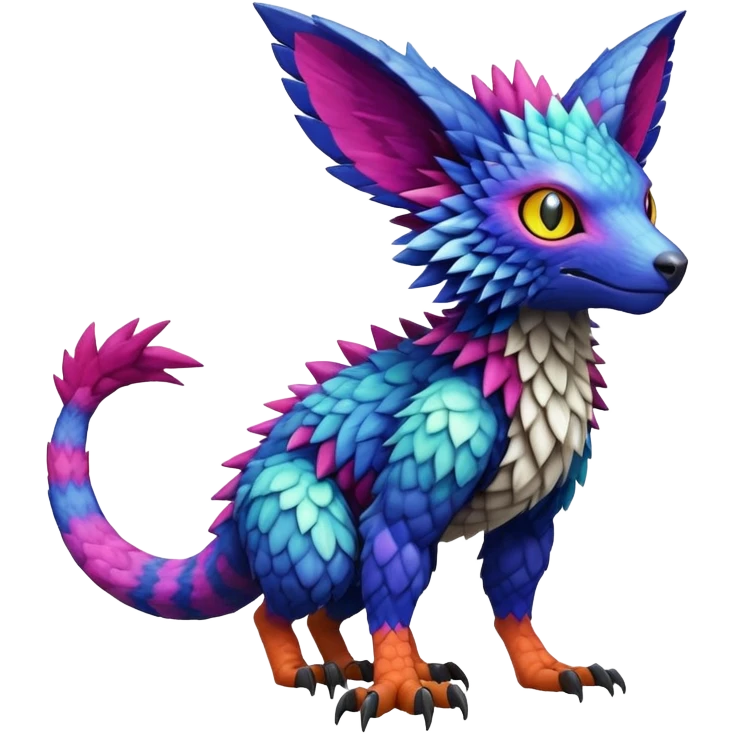  colorful modern Fakémon-Digimon-Trico-Vernid-creature (full body) emoji