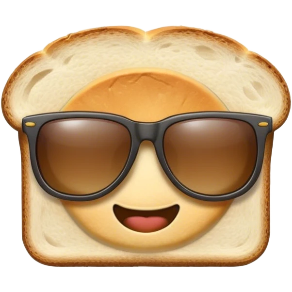 a slice of bread with sunglasses emoji
