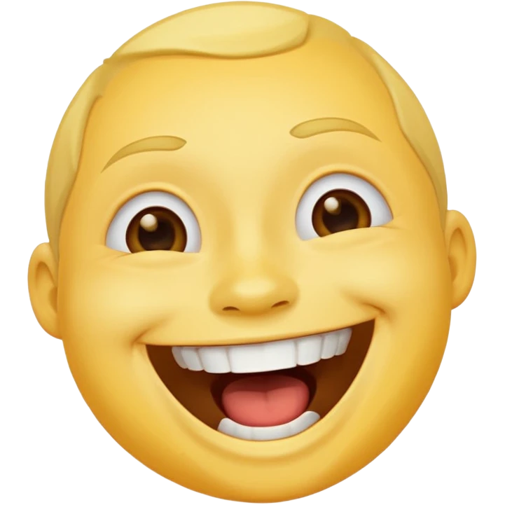 Emoji, yellow round laughing tilted head face,  emoji