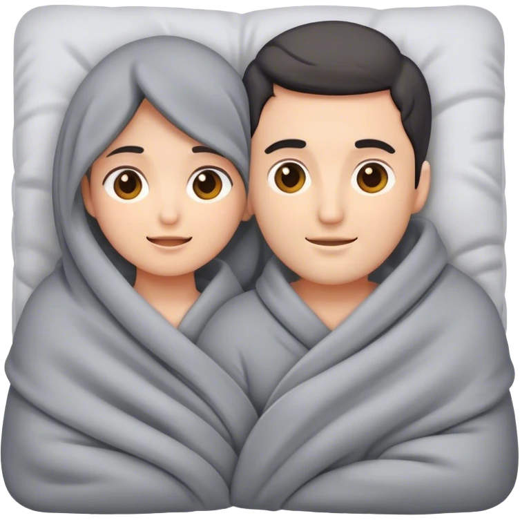 Man and woman cuddling under a blanket emoji