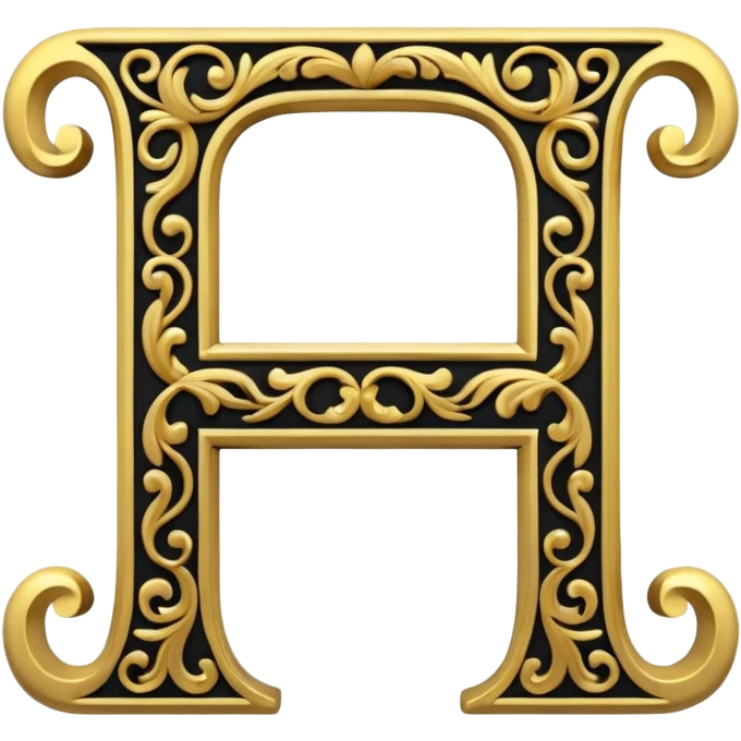 letter H in black and gold emoji