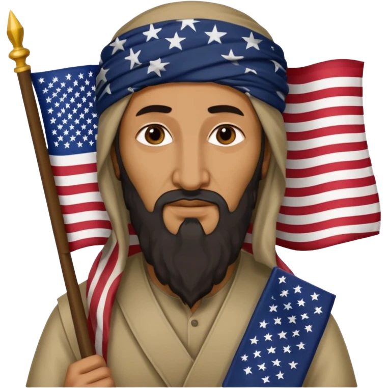 bin laden holding a us flag emoji