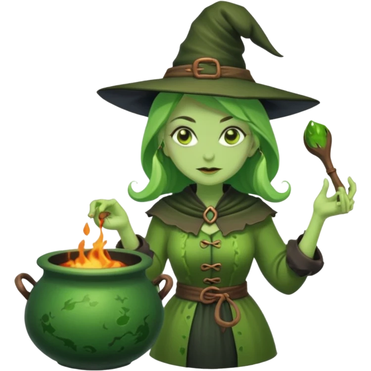 green witch cooking potion emoji