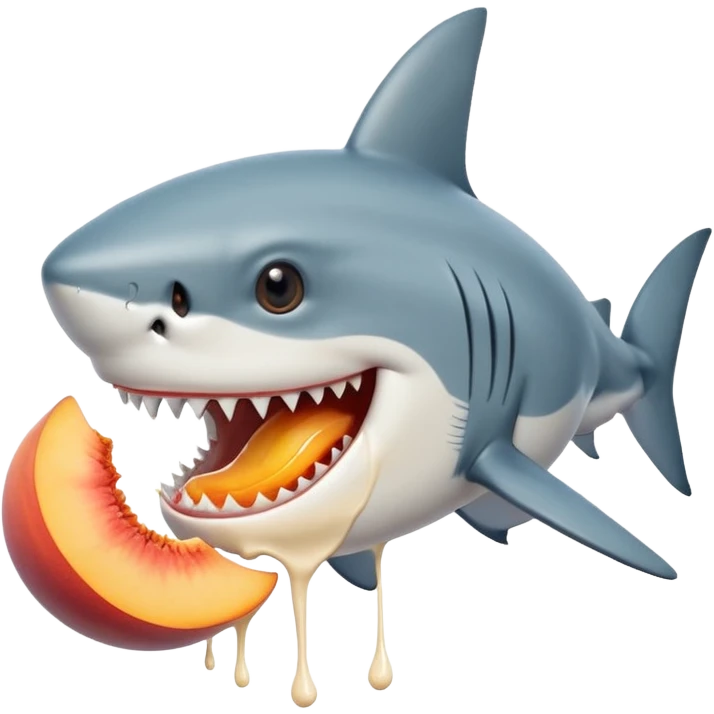 shark eating  cream peach  emoji