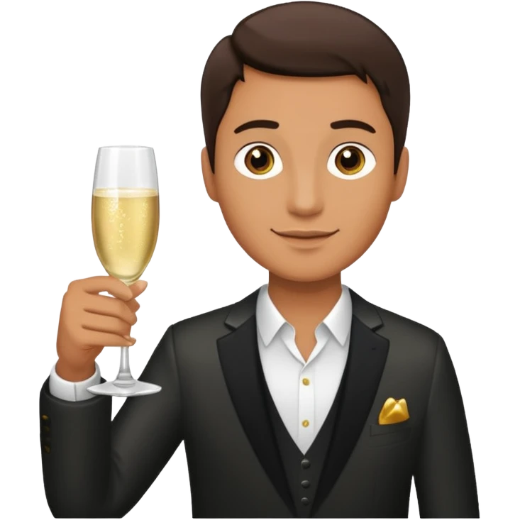 Man with shampane glass emoji