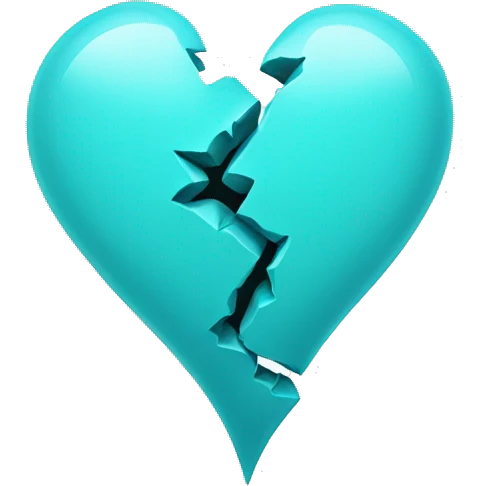 aqua blue broken hear emoji