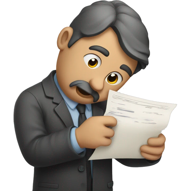 sad man who hold an signed contract in his arms emoji