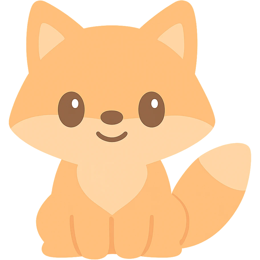 cute style orange Tibetan fox, no background emoji