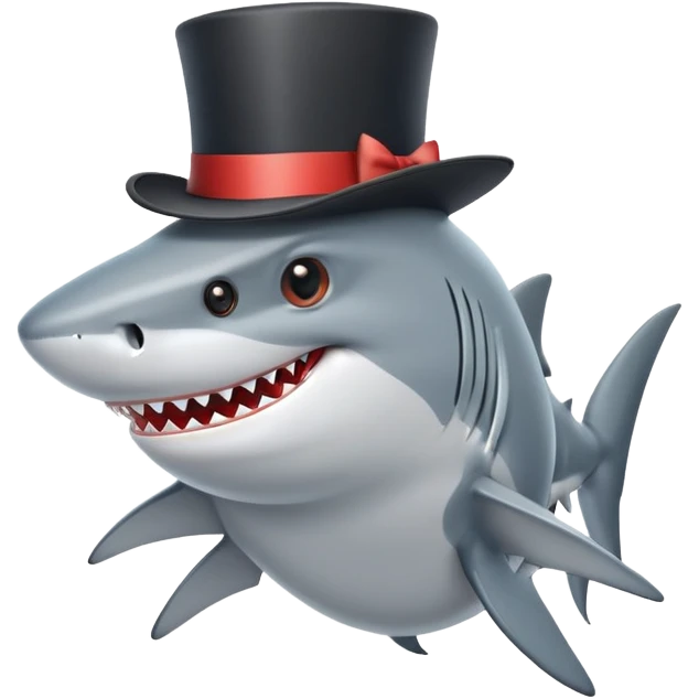 Shark with a top hat emoji