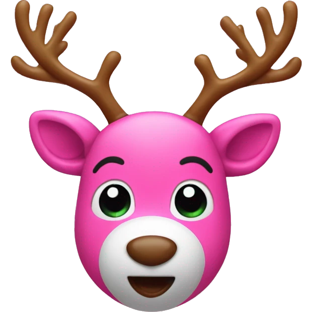 Pink Rudolph reindeer with lighted noise emoji