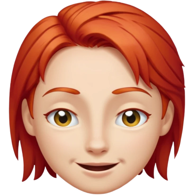 character with red hair winking emoji