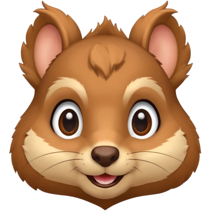squirrel head, cute, smile, big eyes emoji