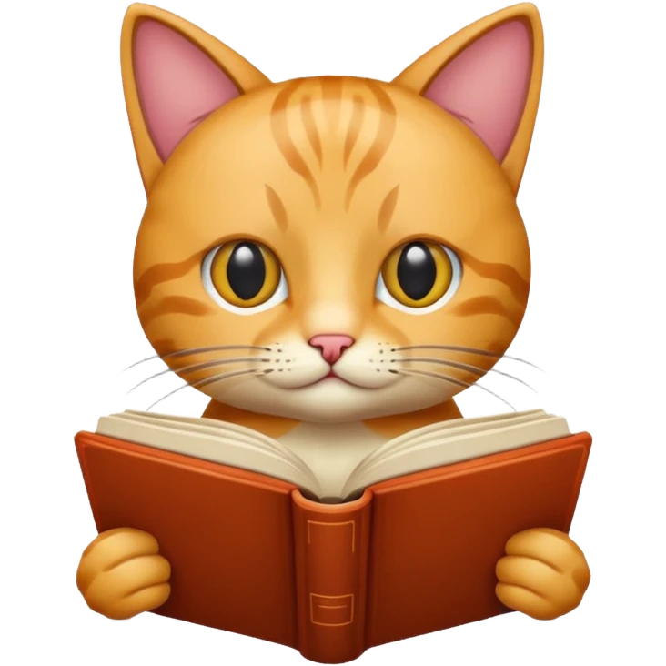 Cat reading book emoji