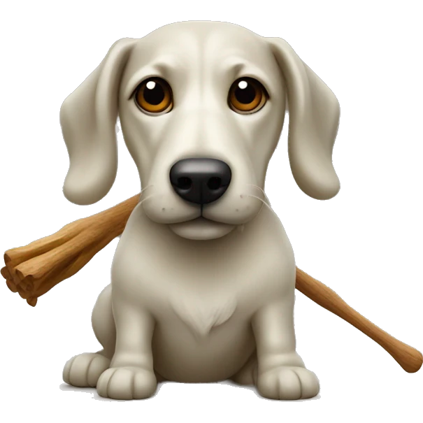 Dackel with oliven wood stick emoji