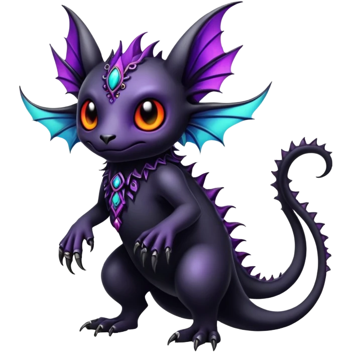 Gothic badass cool complex exotic colorful aesthetic-scenery-Fakémon-creature (full body) emoji