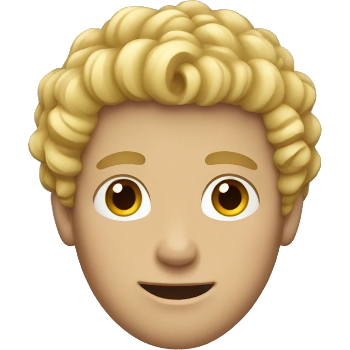 Curly blonde short hair guy emoji