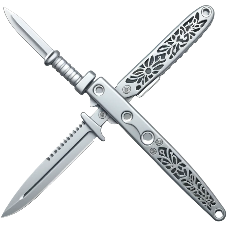 Silver colour butterfly knife not golden emoji